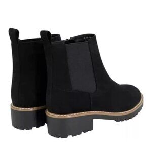 Kensie 11 Kayla B Chelsea Boots Faux Suede Zipper Ankle Bootie Chunky Shoe Black